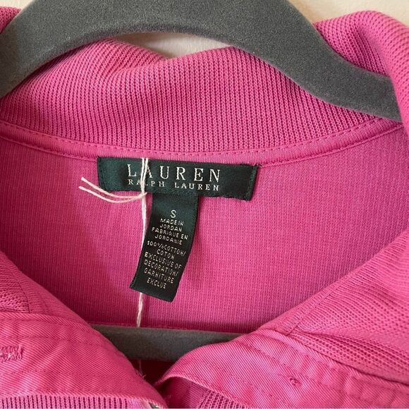 Ralph Lauren Pink Quarter-buttoned from neckline Pullover Sweater, Sz S, (1027) - Picture 3 of 3